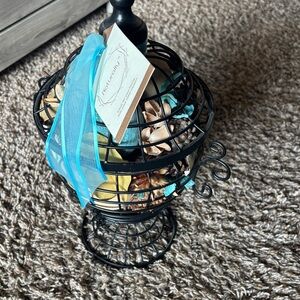 Turquoise Ribbon Decorative Potpourri Cage